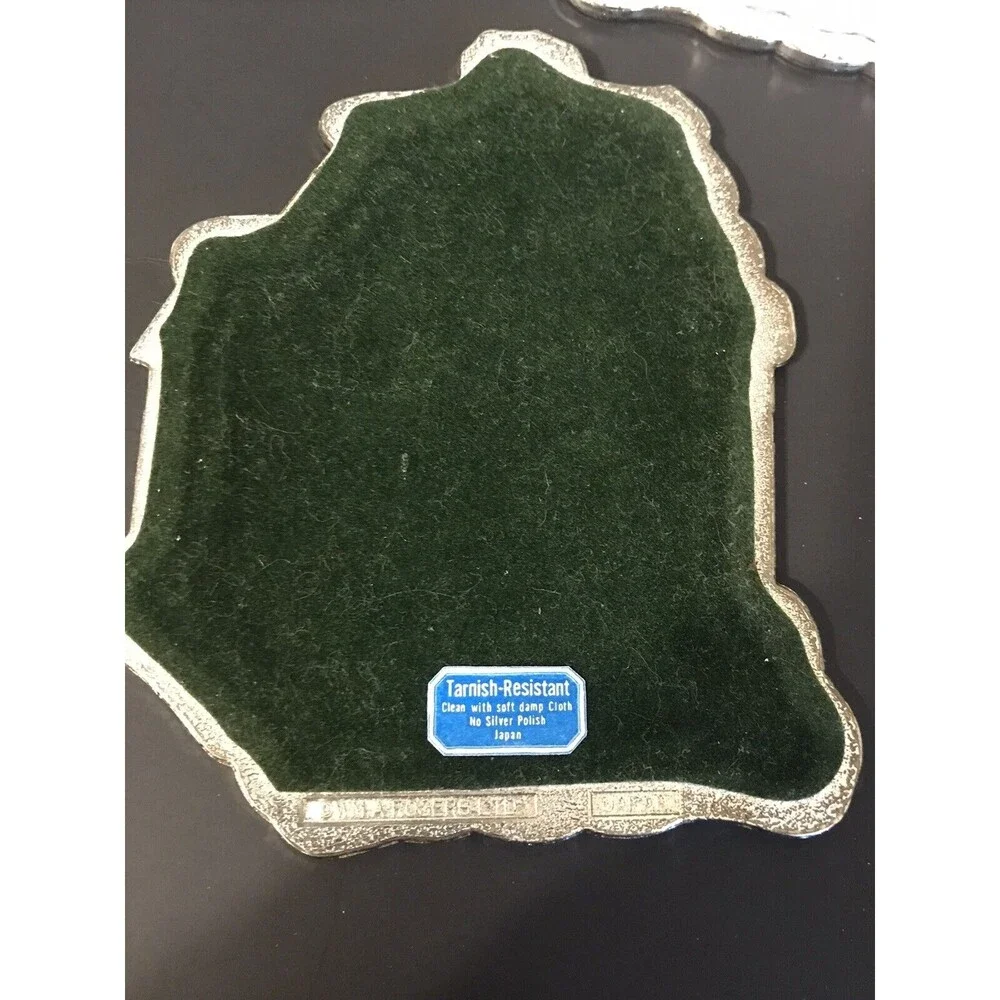 Vintage Wm. A Rogers Home for the Holidays Engraveable Drink Coaster Set of 4